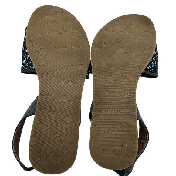 Bearpaw Meeka Women 11 Aztec Slingback Sandals Southwestern Beaded Suede Footbed - Picture 11 of 12